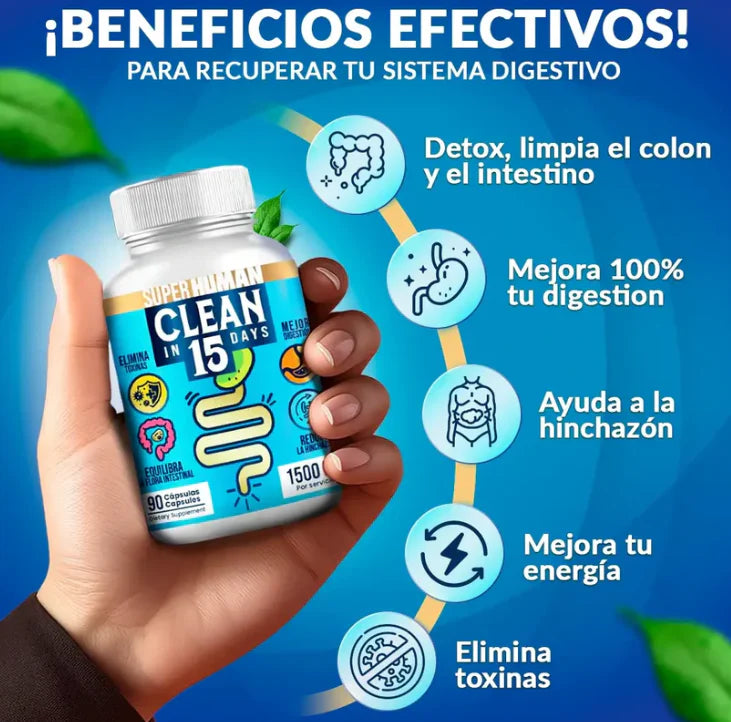DETOX ESTOMACAL EN 15 DIAS - Super Human +ENVÍO GRATIS